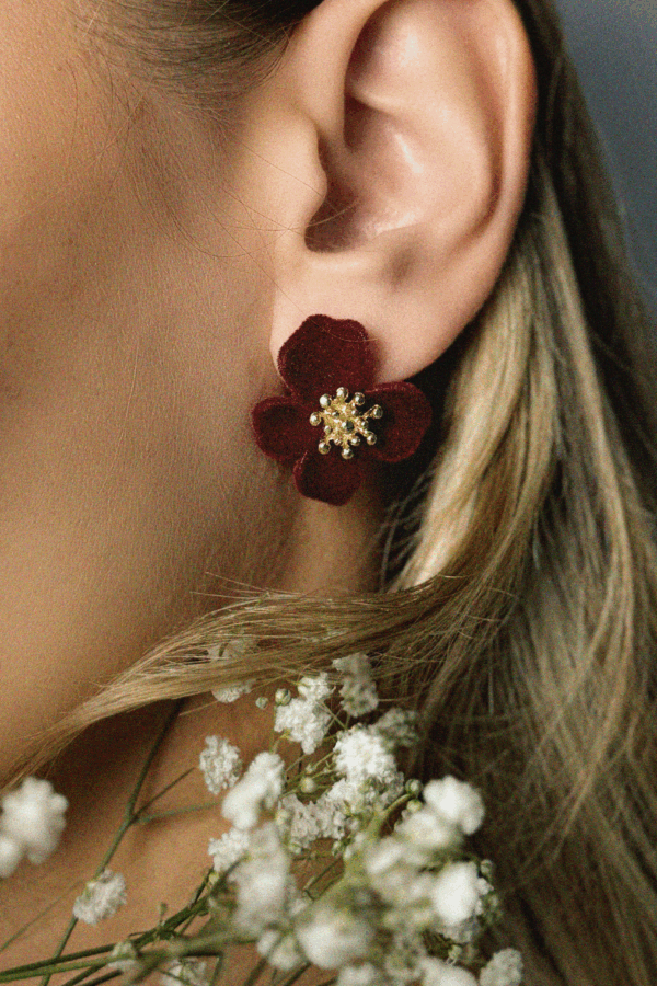 KOLCZYKI RED FLOWERS