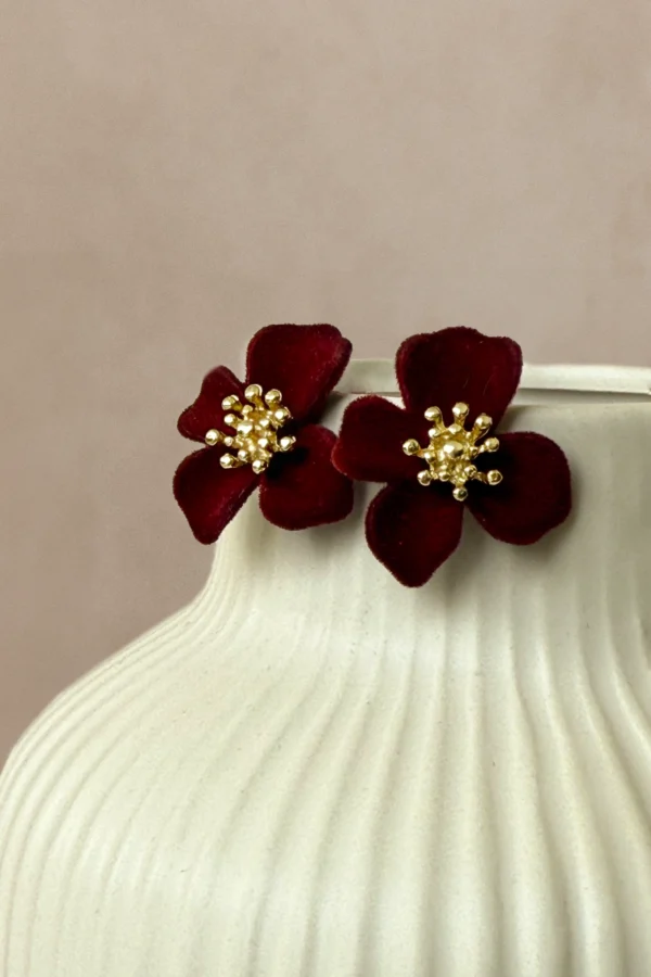 KOLCZYKI RED FLOWERS