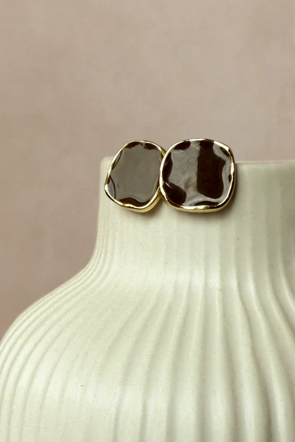 KOLCZYKI BROWN GLASS